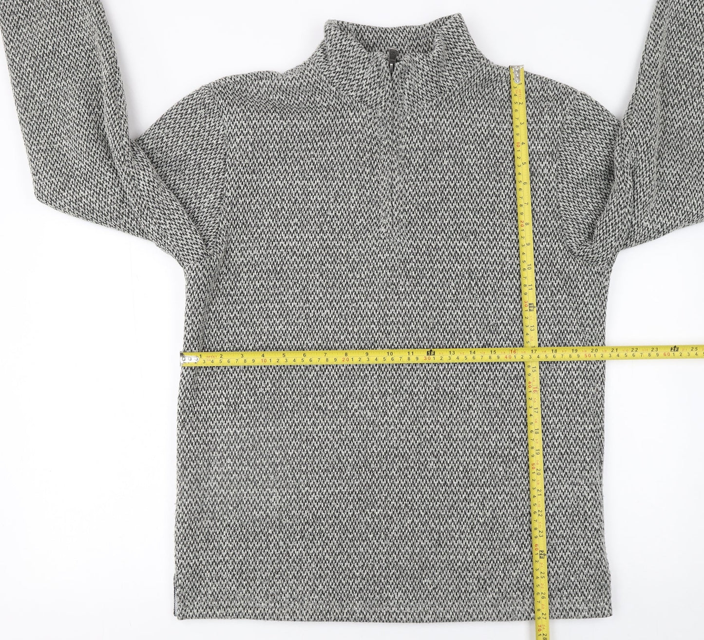 Matalan Men’s Grey 1/4 Zip Knit Pullover Sweatshirt Medium