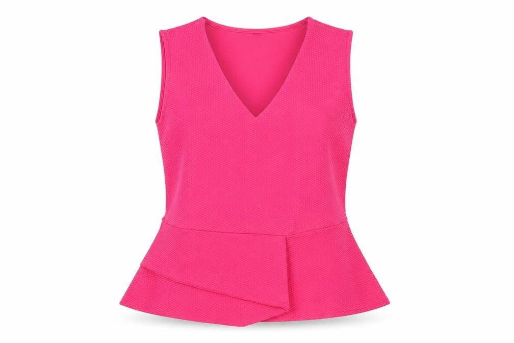 Definitions Women's Pink Sleeveless V-Neck Tunic Blouse Size 16