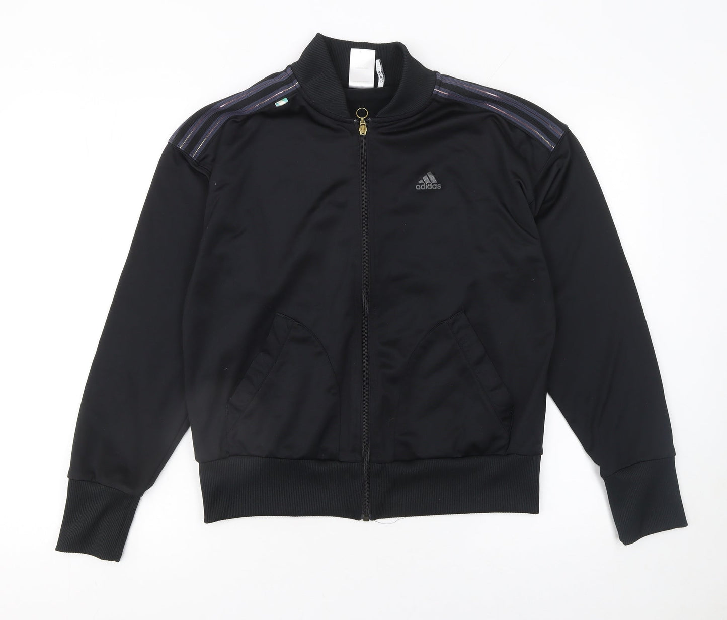 Adidas Womens Black Full Zip Climalite Sweatshirt Size S