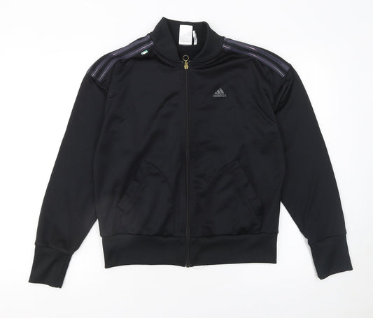 Adidas Womens Black Full Zip Climalite Sweatshirt Size S