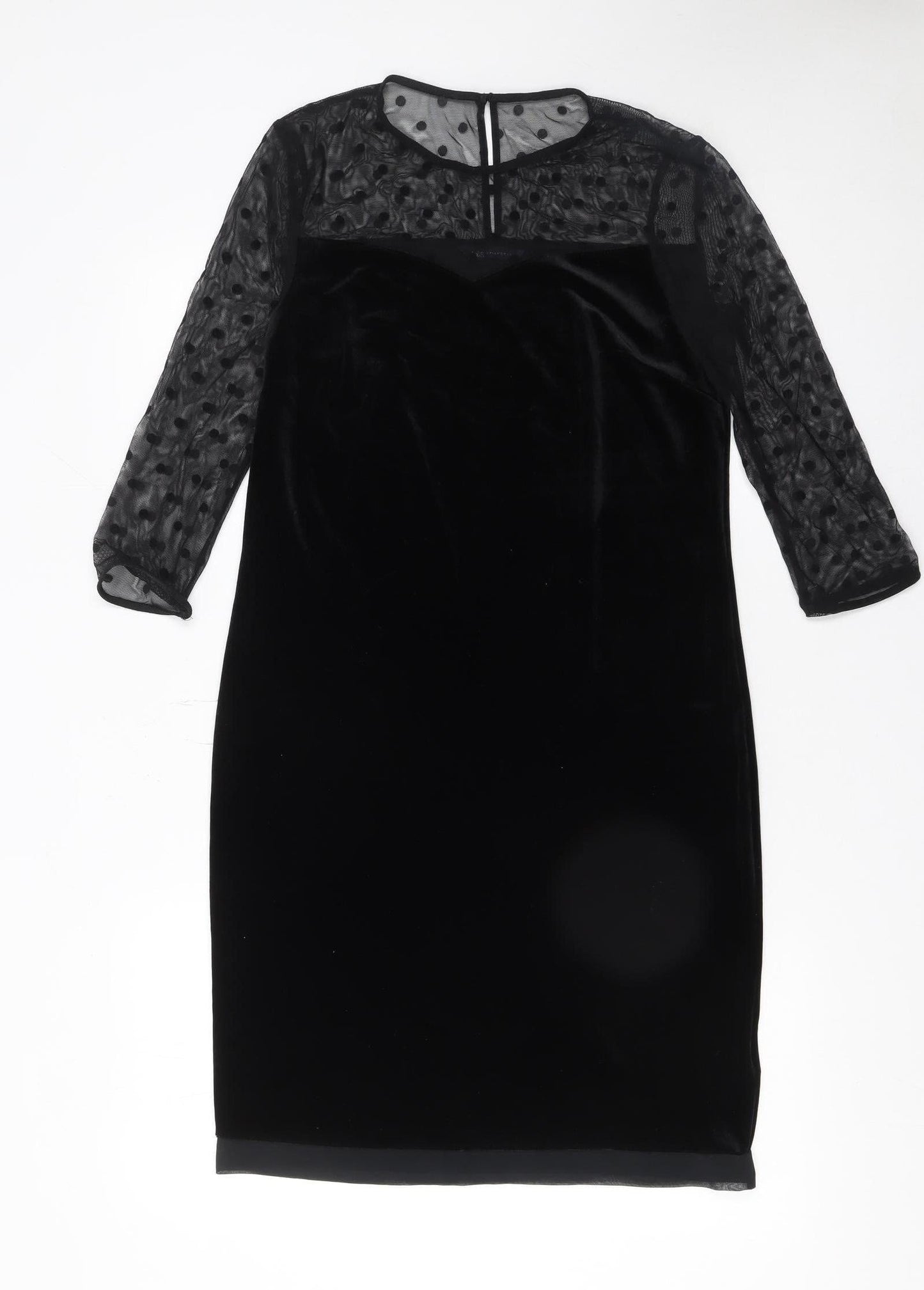 Marks and Spencer Women’s Black Velvet Sheath Dress Size 8 Party