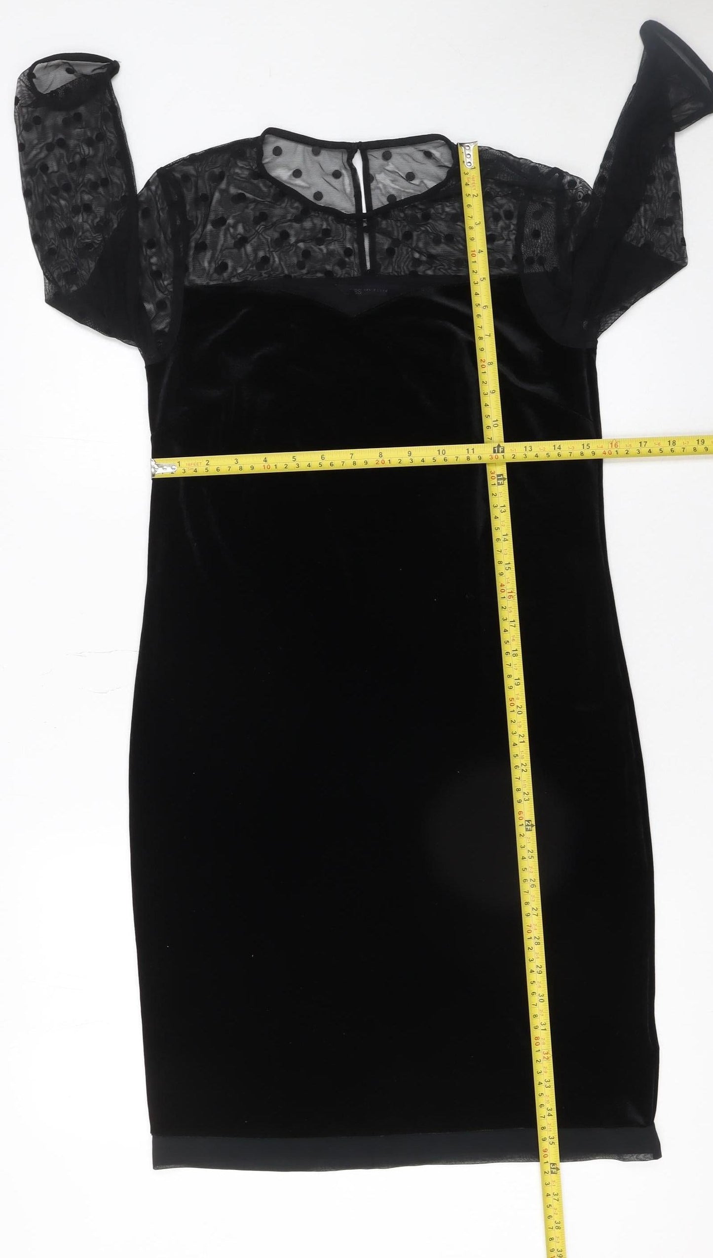 Marks and Spencer Women’s Black Velvet Sheath Dress Size 8 Party