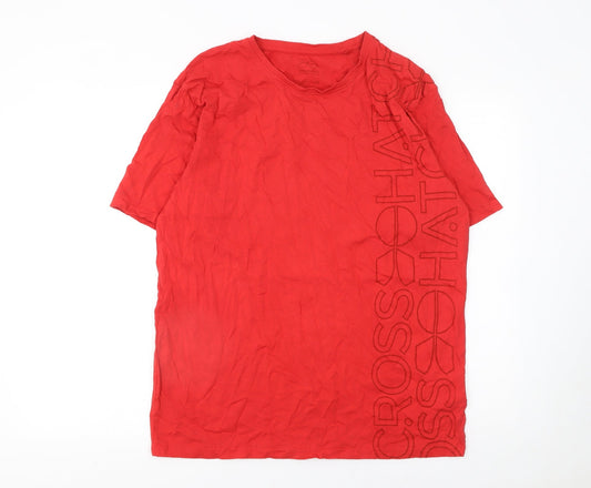Crosshatch Men's Red 2XL Graphic Logo Cotton T-Shirt