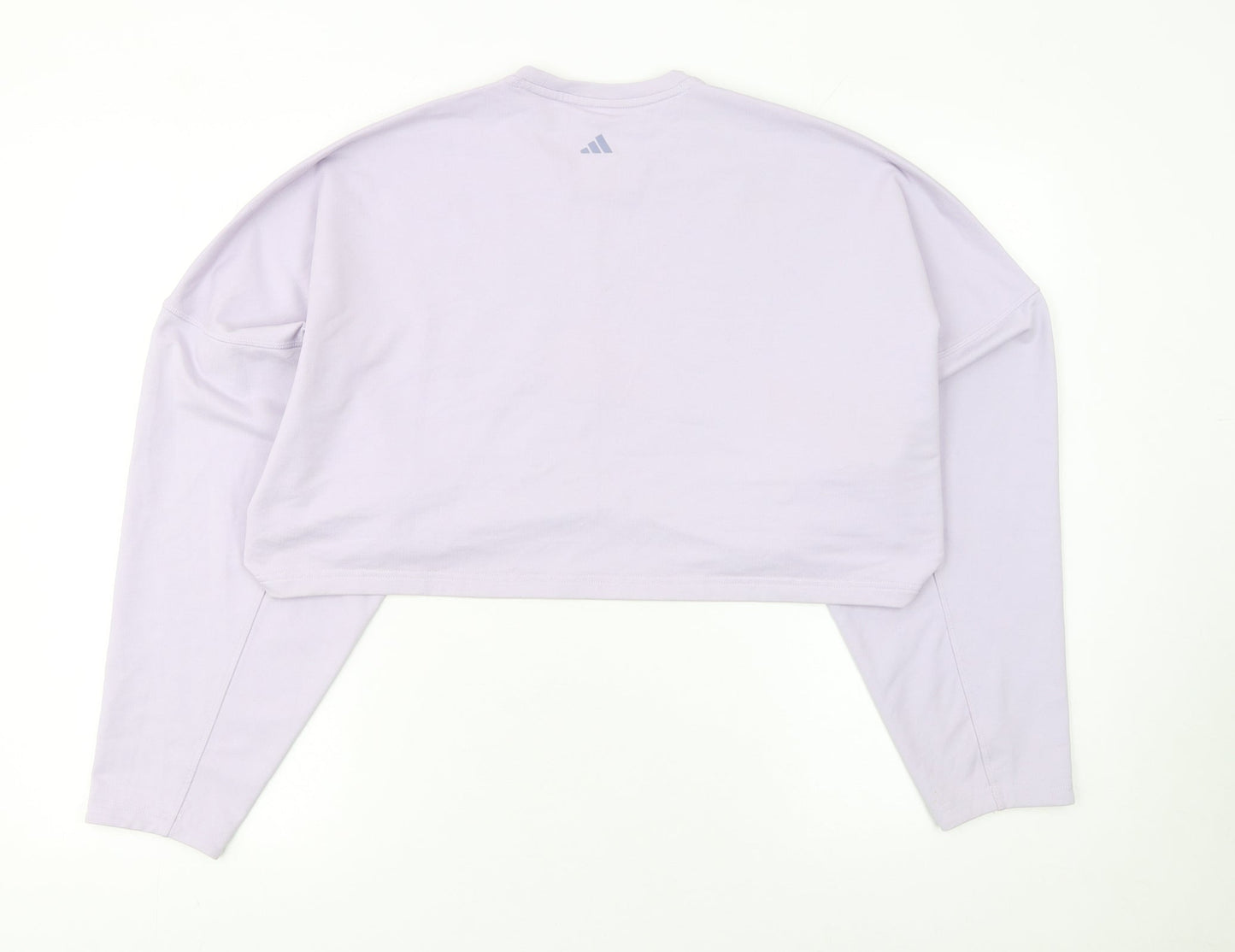 Adidas Women Lilac Cropped Pullover Sweatshirt UK 12-14 Studio