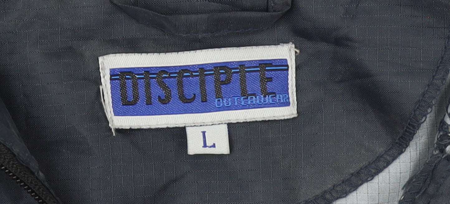 Disciple Men's Blue L Anorak Hooded Windproof Lightweight Jacket