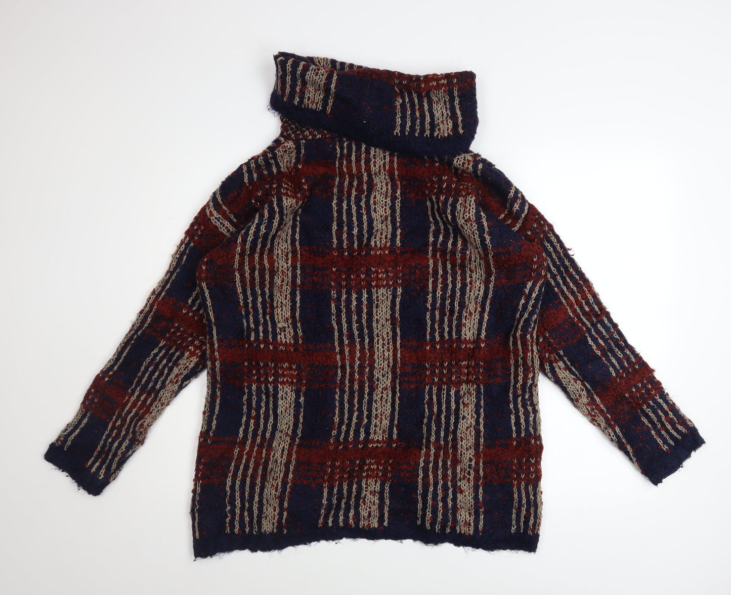 Next Women's Multicoloured Roll Neck Chunky Knit Jumper Size 16