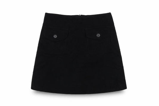 Warehouse Women’s Black Wool A-Line Short Skirt Size 10