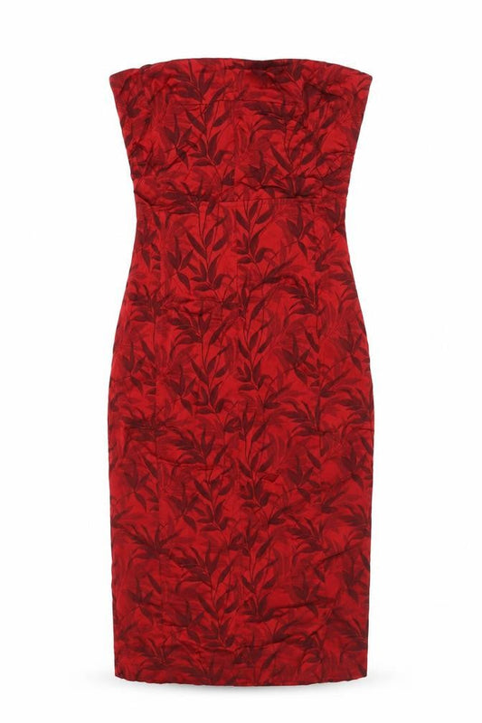 Next Women’s Red Floral Strapless Sheath Dress Size 10