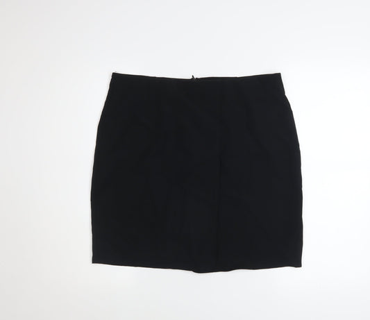 Boohoo Women Black Knee Length Stretch Pencil Skirt UK 16