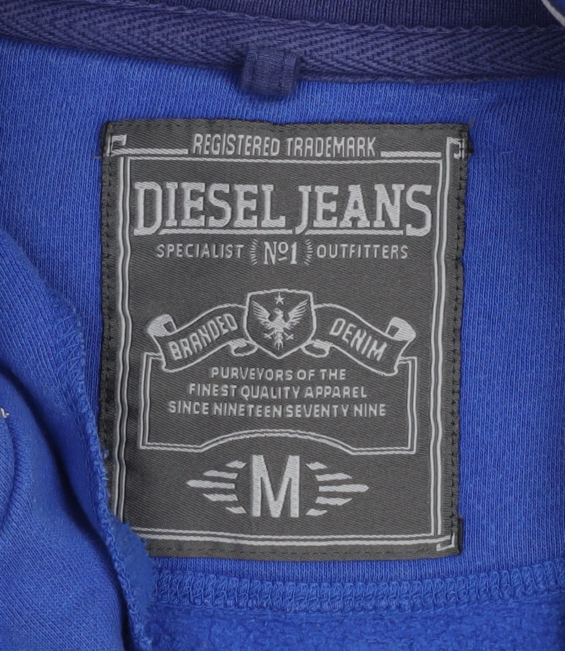 Diesel Jeans Men's Blue Medium Track Jacket Full Zip Casual Sportswear