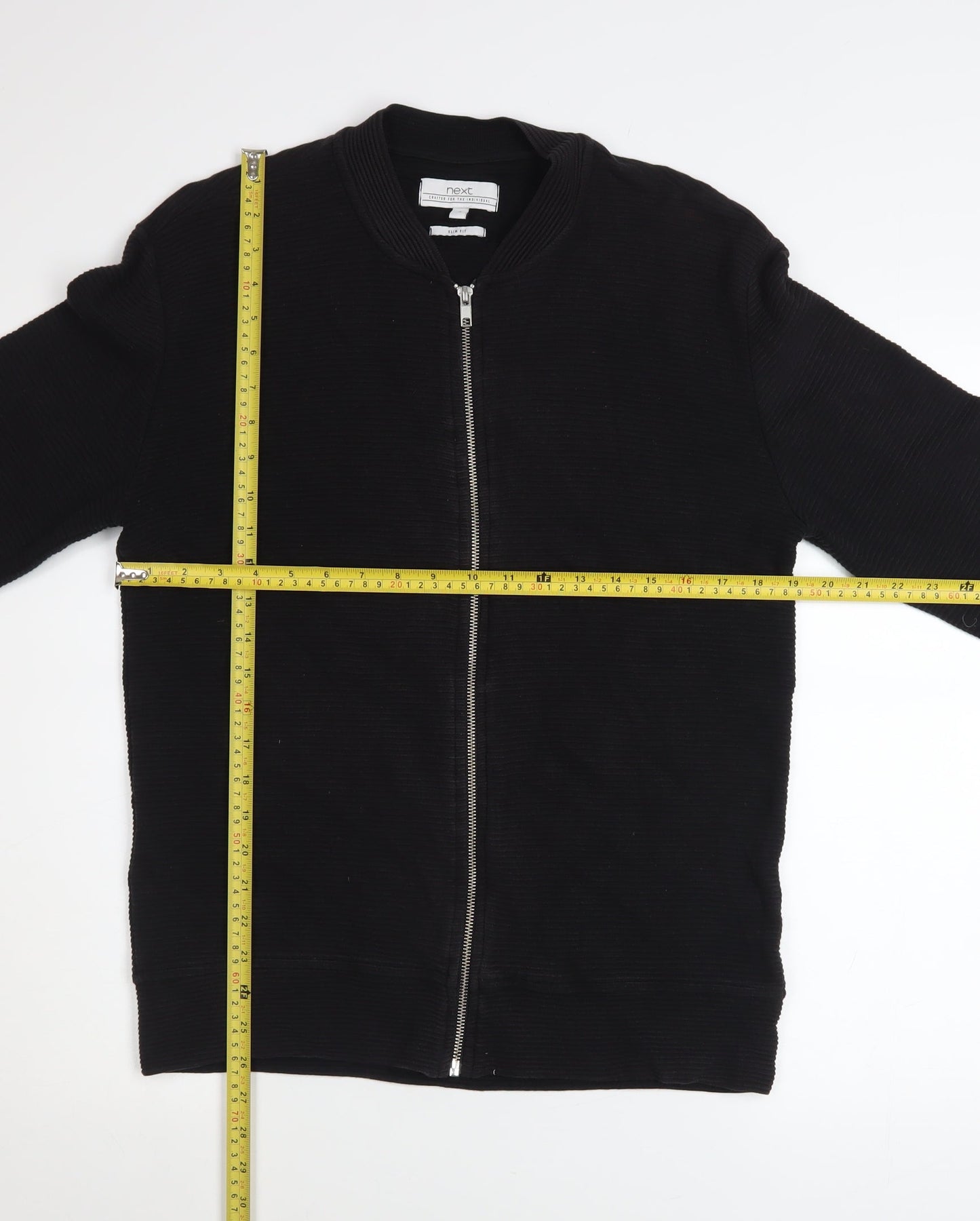 Next Men's Black Medium Basic Jacket 100% Cotton Zip Up Casual Bomber