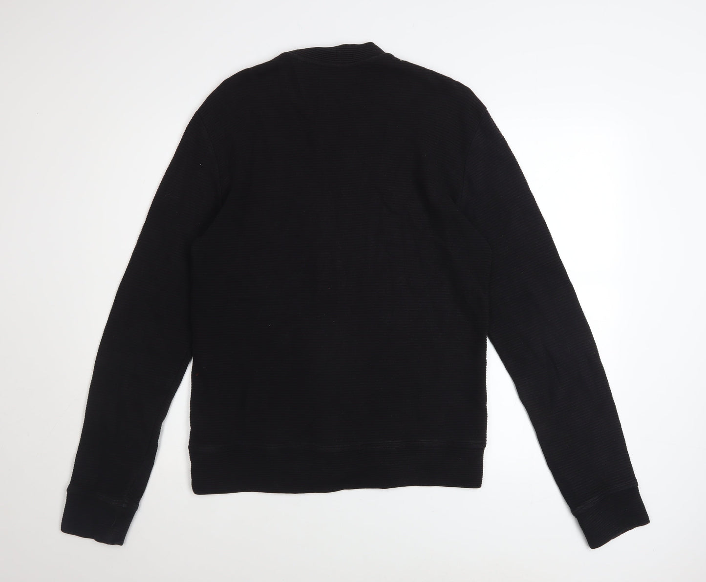 Next Men's Black Medium Basic Jacket 100% Cotton Zip Up Casual Bomber