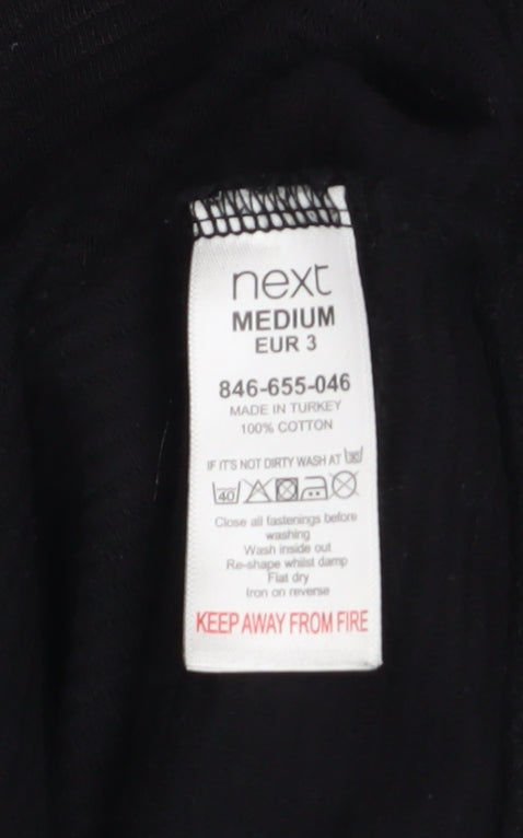 Next Men's Black Medium Basic Jacket 100% Cotton Zip Up Casual Bomber