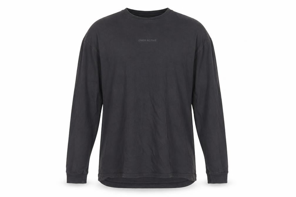 Oner Active Men's Black Long Sleeve Cotton Crew Neck Top M