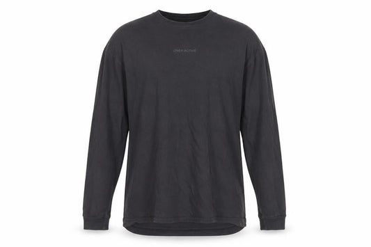 Oner Active Men's Black Long Sleeve Cotton Crew Neck Top M