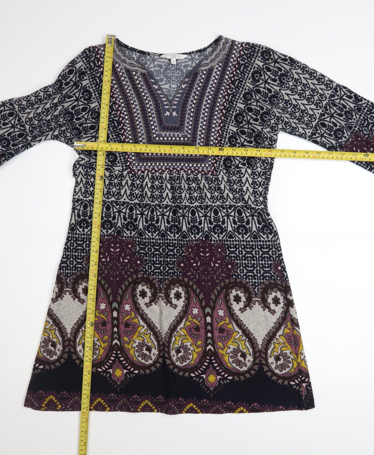 New Look Women’s Multicoloured Paisley Shift Dress Size 8