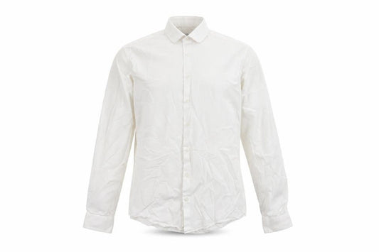 Calvin Klein Men's White Slim Fit Long Sleeve Button-Up Shirt 39