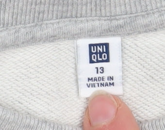 Uniqlo Boys Grey City League Champs Pullover Sweatshirt 13 Years
