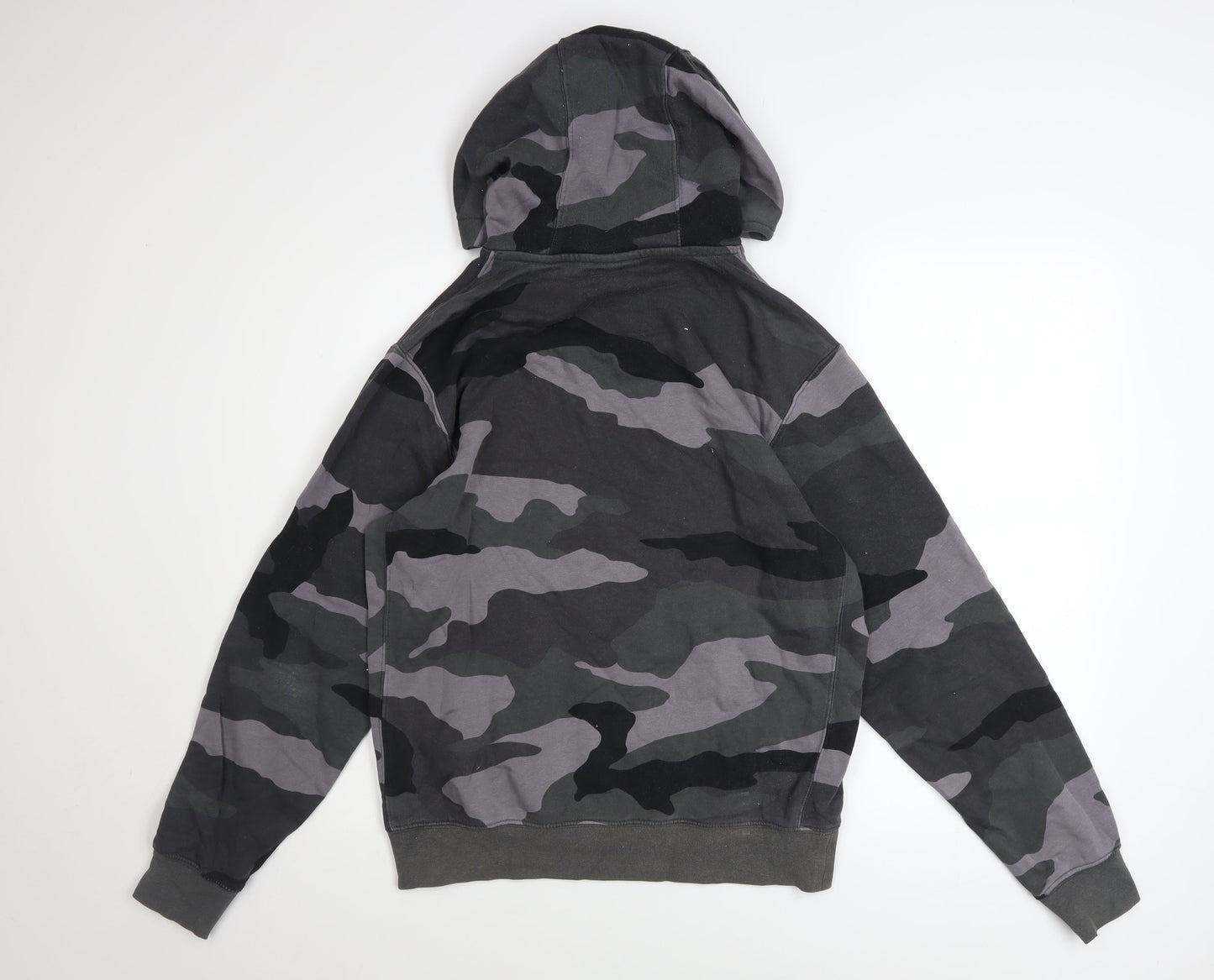 Nike Men’s Camouflage Pullover Hoodie Small Grey Black Fleece