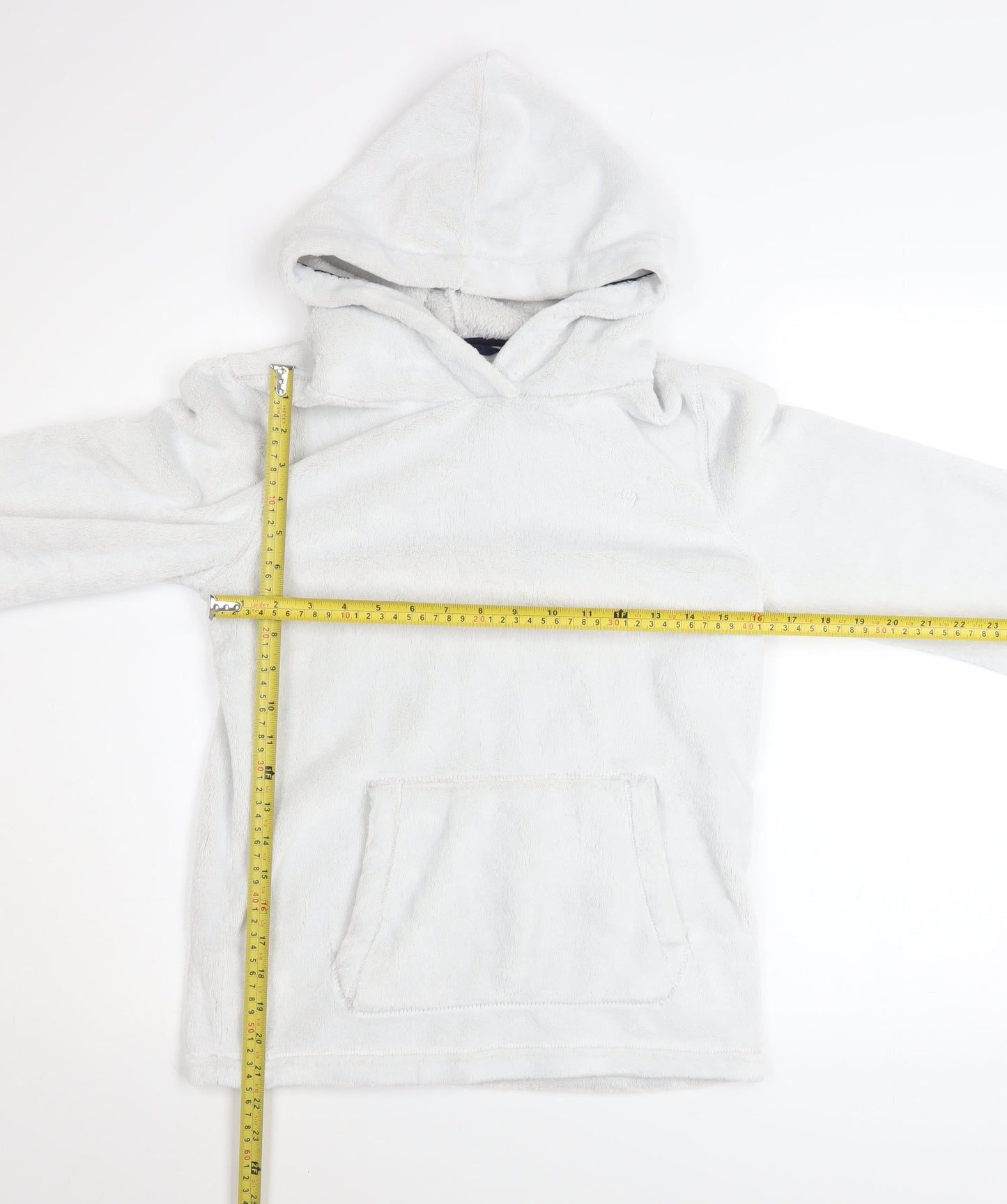 FatFace Girls White Fleece Pullover Hoodie 12-13 Years Hooded Jumper