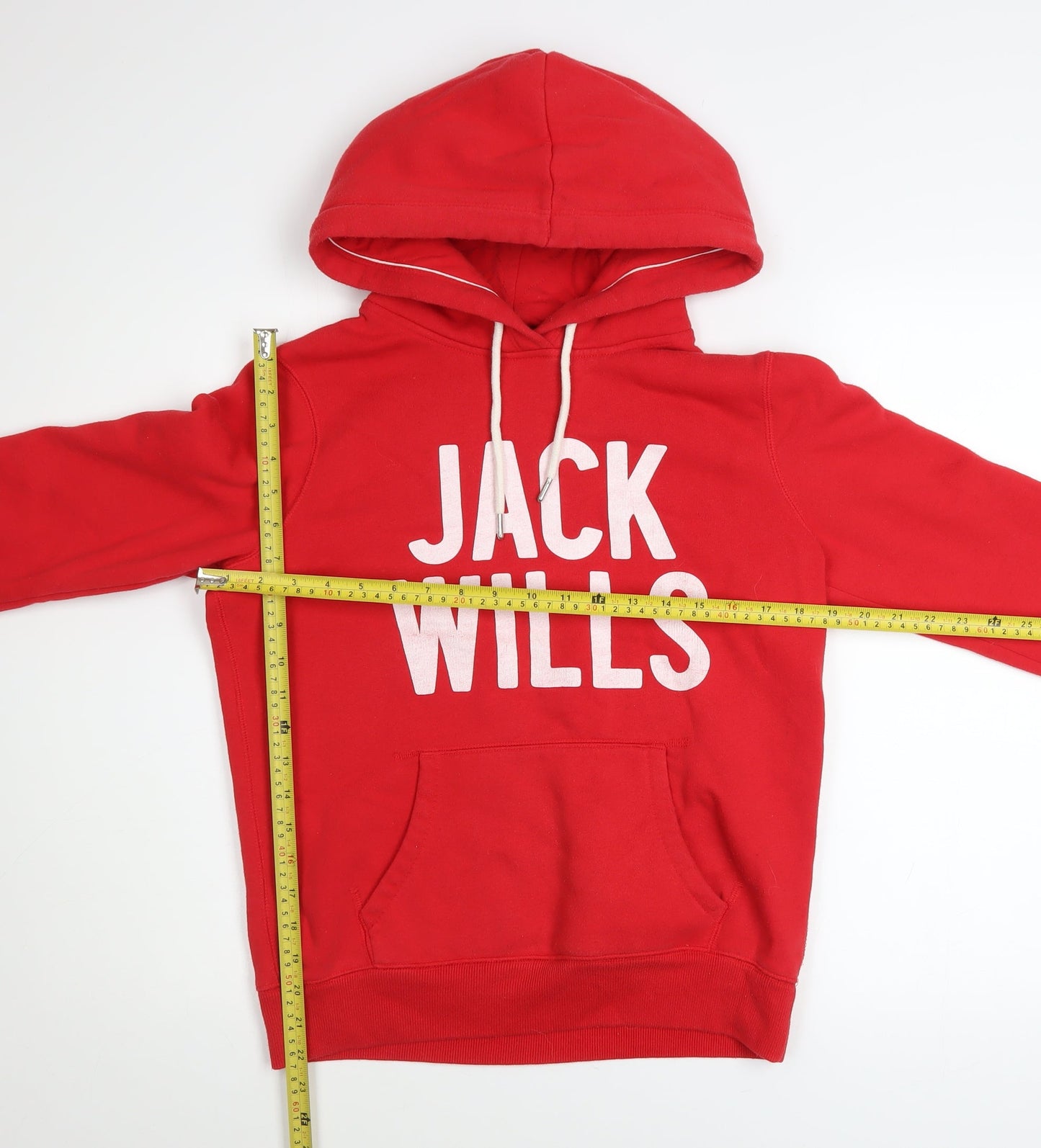 Jack Wills Women's Red Pullover Hoodie UK 10 Cotton Blend