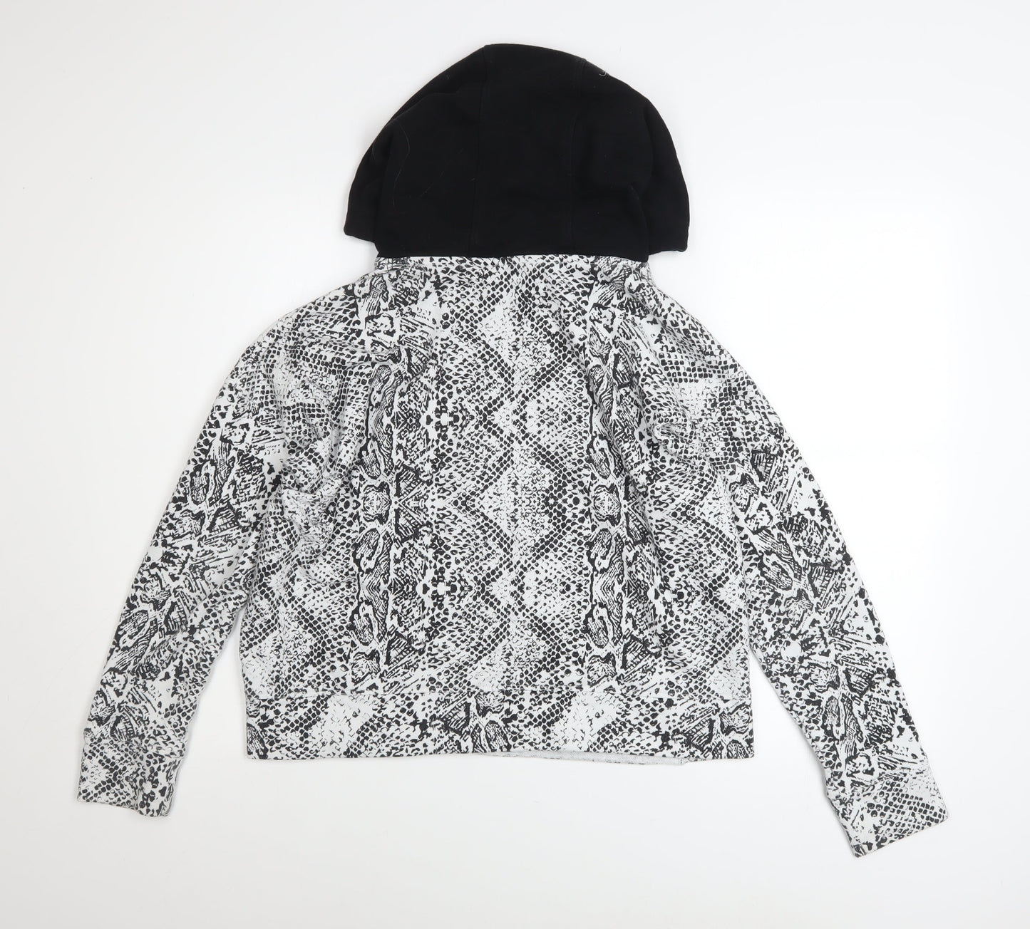 DKNY Sport Women’s Black Snake Print Hooded Pullover Sweatshirt S