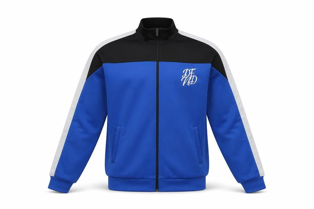 DFND Men’s Blue Black Track Jacket Size S Polyester Full Zip