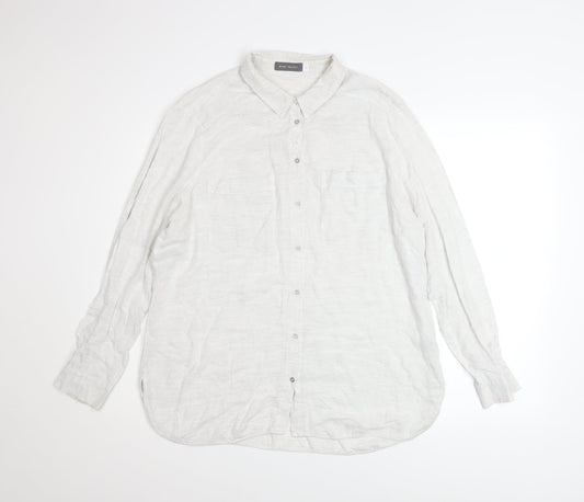 Mint Velvet Women's White Long Sleeve Button-Up Shirt Size 16