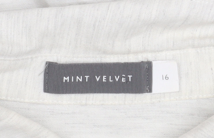 Mint Velvet Women's White Long Sleeve Button-Up Shirt Size 16