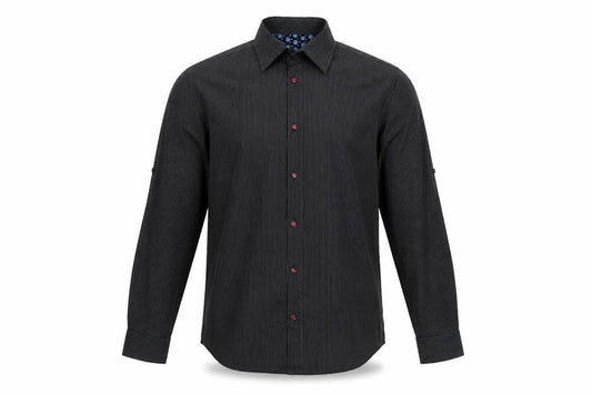 Next Men's Black Striped Long Sleeve Button-Up Shirt Size M