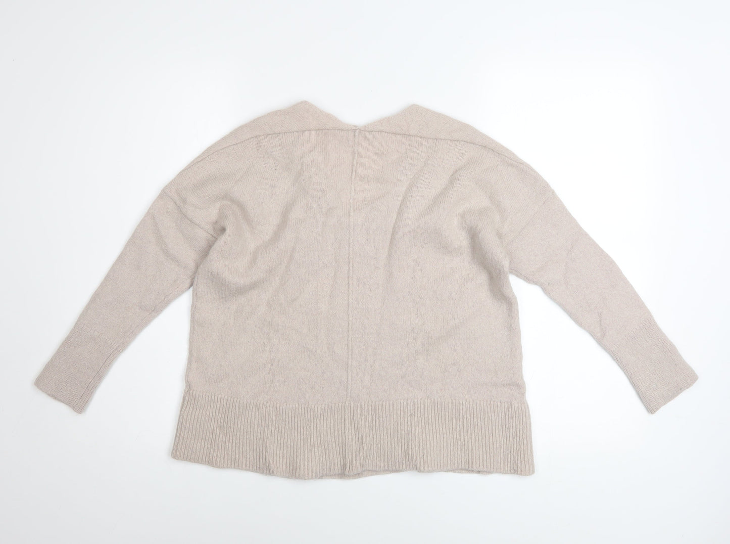 The White Company Women’s Beige Wool Alpaca V-Neck Jumper Size L
