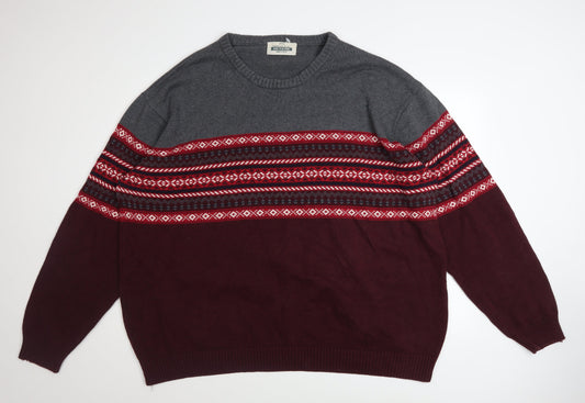 Jacamo Men’s Multicoloured 3XL Fair Isle Cotton Jumper