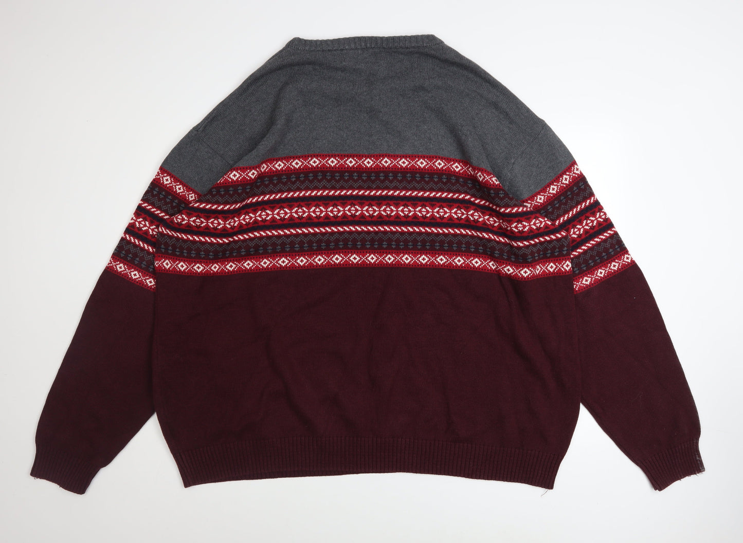 Jacamo Men’s Multicoloured 3XL Fair Isle Cotton Jumper