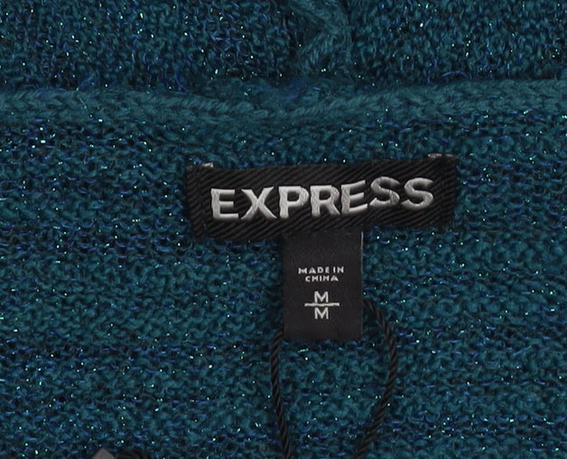 Express Women's Blue Open Front Knit Cardigan Size M