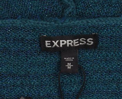 Express Women's Blue Open Front Knit Cardigan Size M