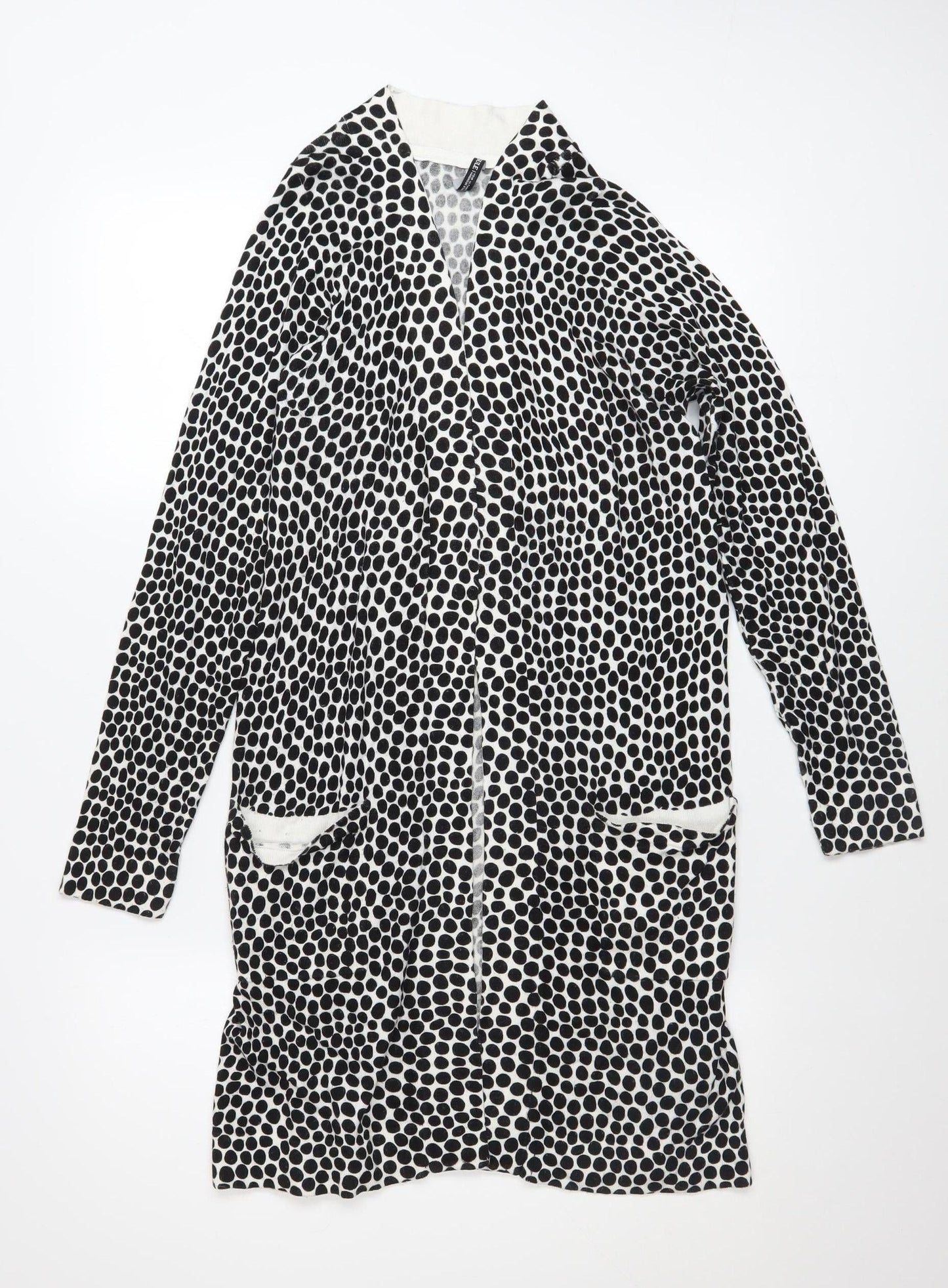 Capsule Women’s Black Polka Dot Longline Cardigan Size 8/10