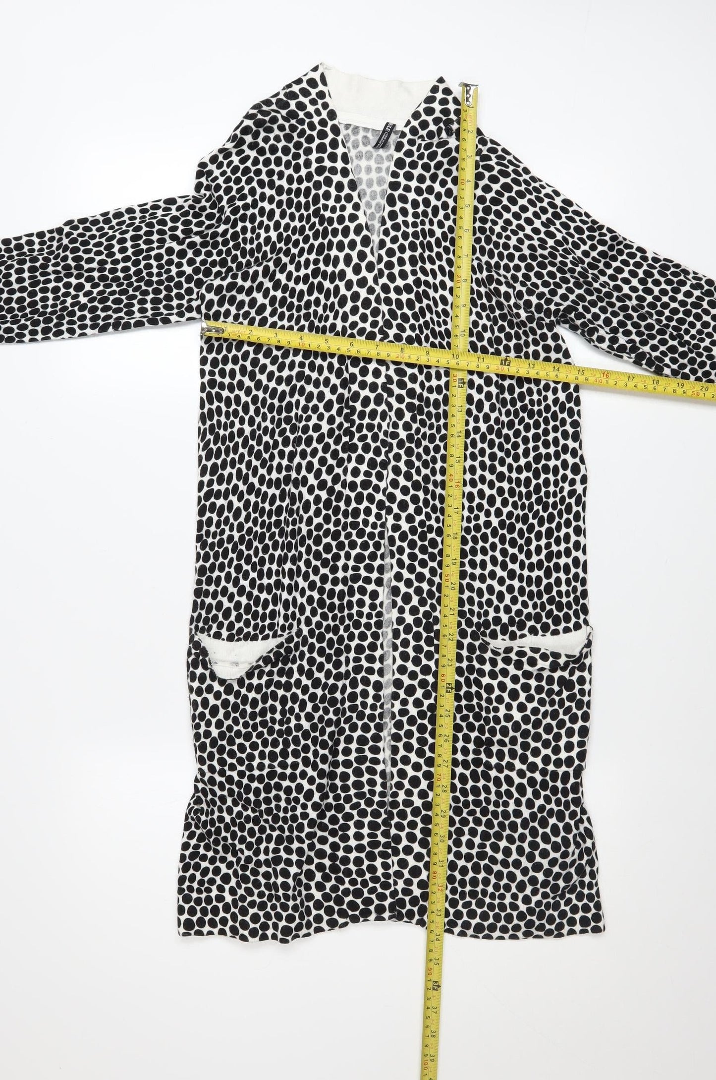 Capsule Women’s Black Polka Dot Longline Cardigan Size 8/10