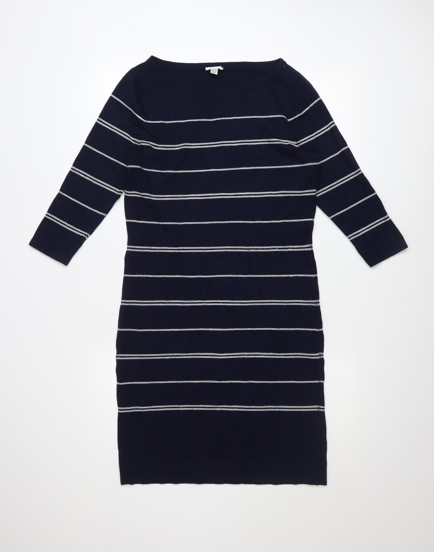 Precis Petite Women's Blue Striped Knit Sheath Dress Size 10