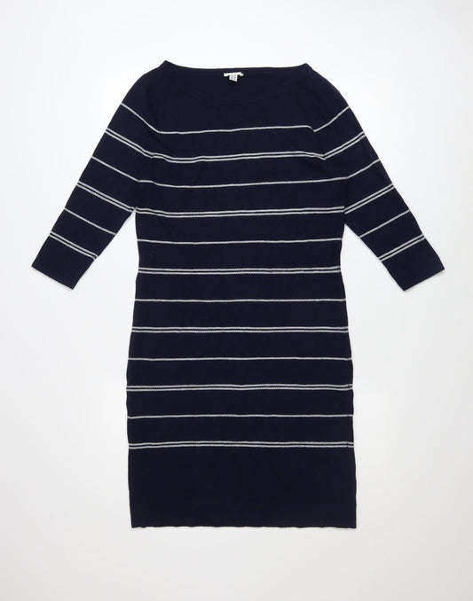 Precis Petite Women's Blue Striped Knit Sheath Dress Size 10