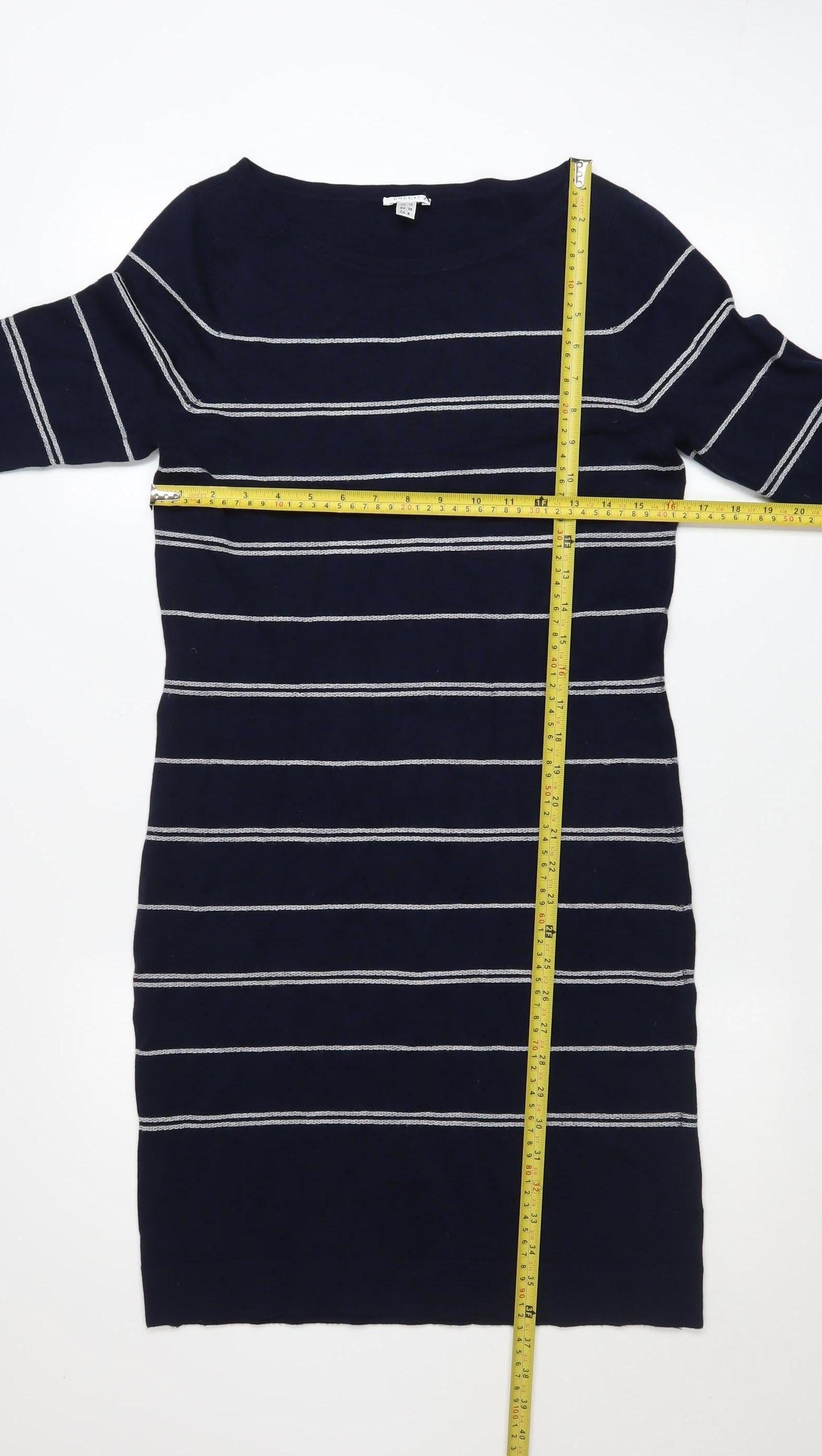 Precis Petite Women's Blue Striped Knit Sheath Dress Size 10