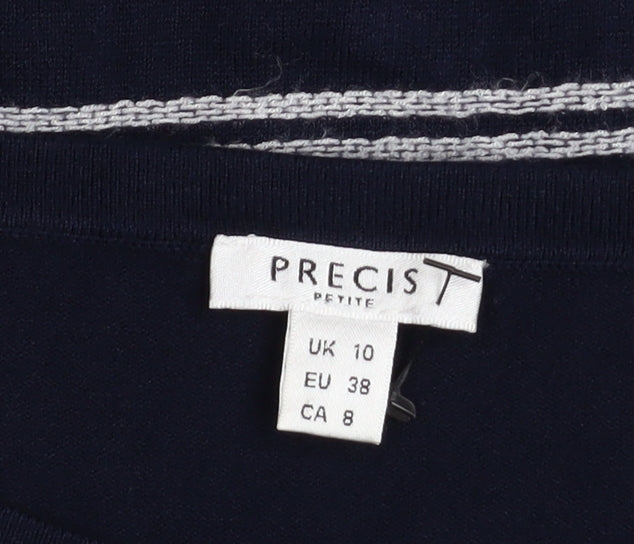 Precis Petite Women's Blue Striped Knit Sheath Dress Size 10