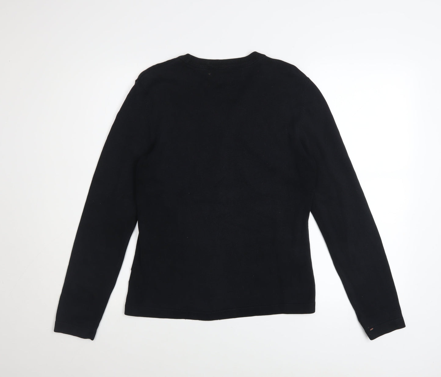 Tommy Hilfiger Women's Black Cotton Henley Jumper Size M