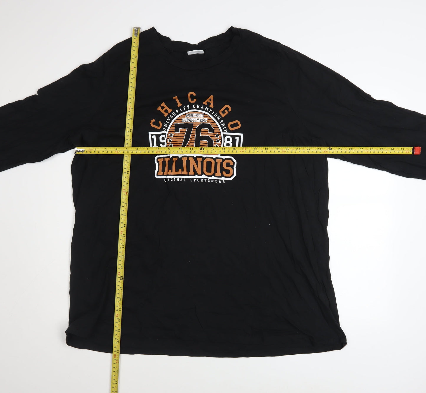 Noisy May Womens Black Long Sleeve College Graphic T-Shirt Size 16