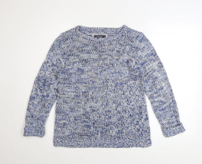 Additional front view of Maine New England Women's Blue Chunky-Knit jumper, size 12
