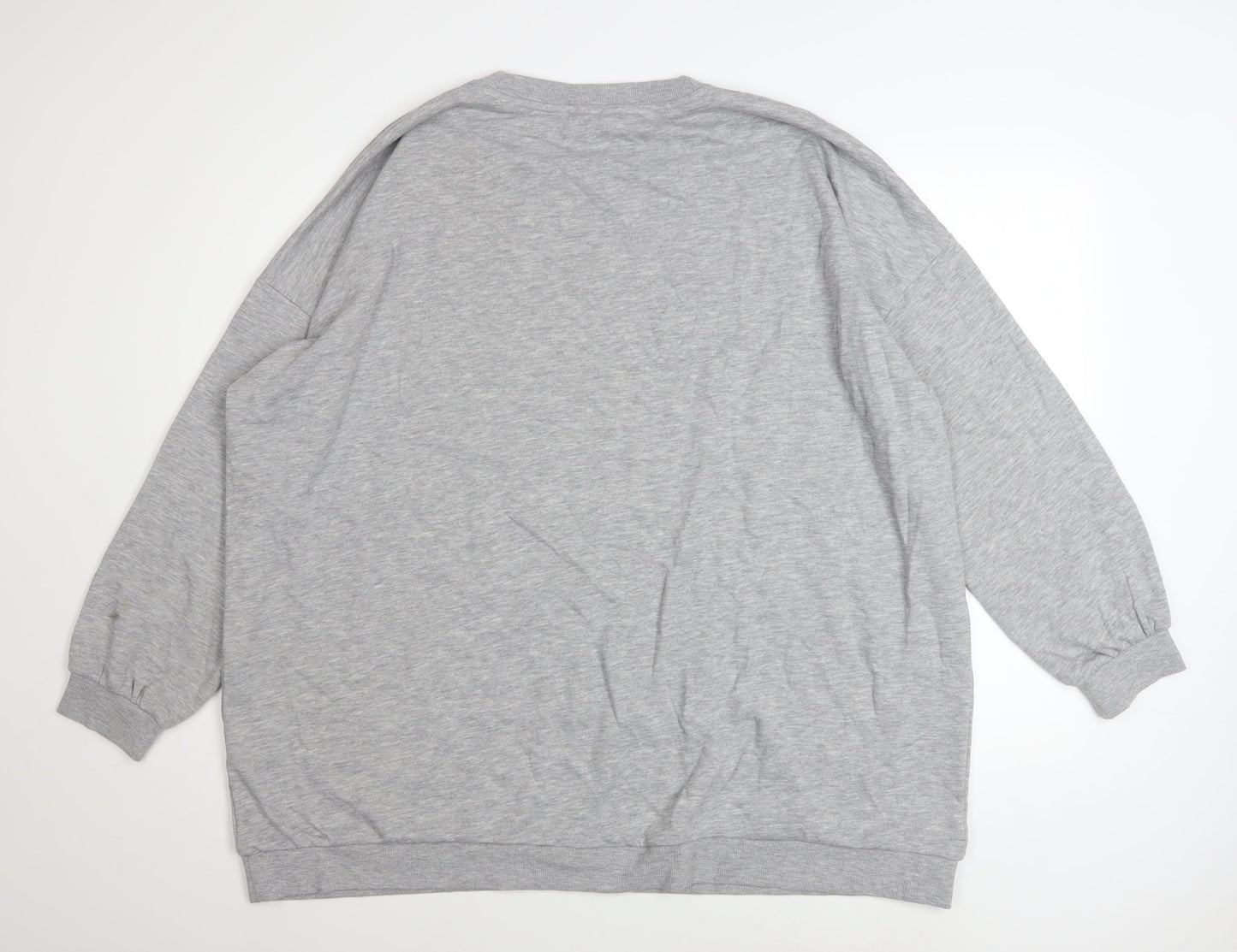 Noisy May Women's Grey Oversized Boston Print Sweatshirt Size 18