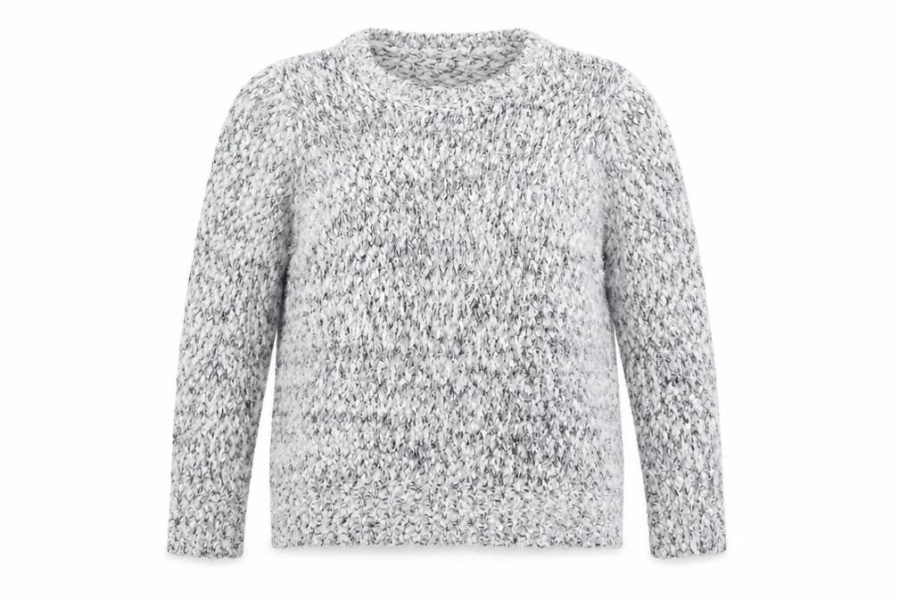 Isle Womens Grey L Chunky Knit Pullover Jumper Long Sleeve