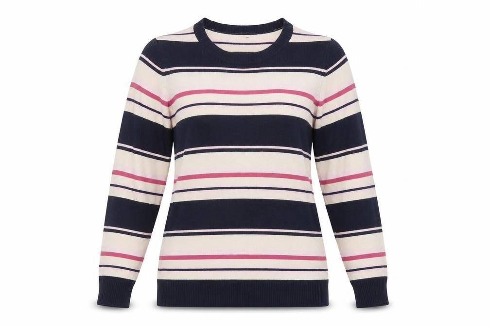 Marks & Spencer Womens Navy Stripe Pullover Jumper Size 10