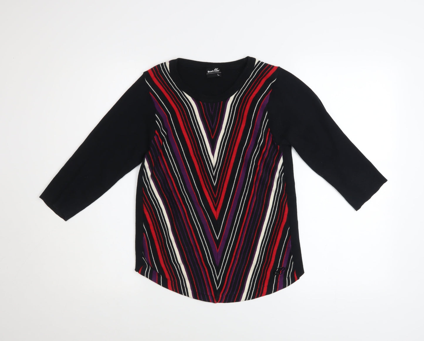 Boxfresh Womens Multicoloured Striped Cotton Pullover Jumper Size L