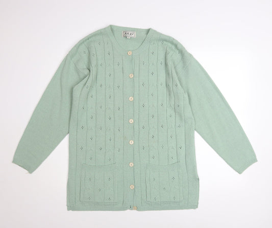 Akal Collection Women’s Green Long Sleeve Acrylic Cardigan L