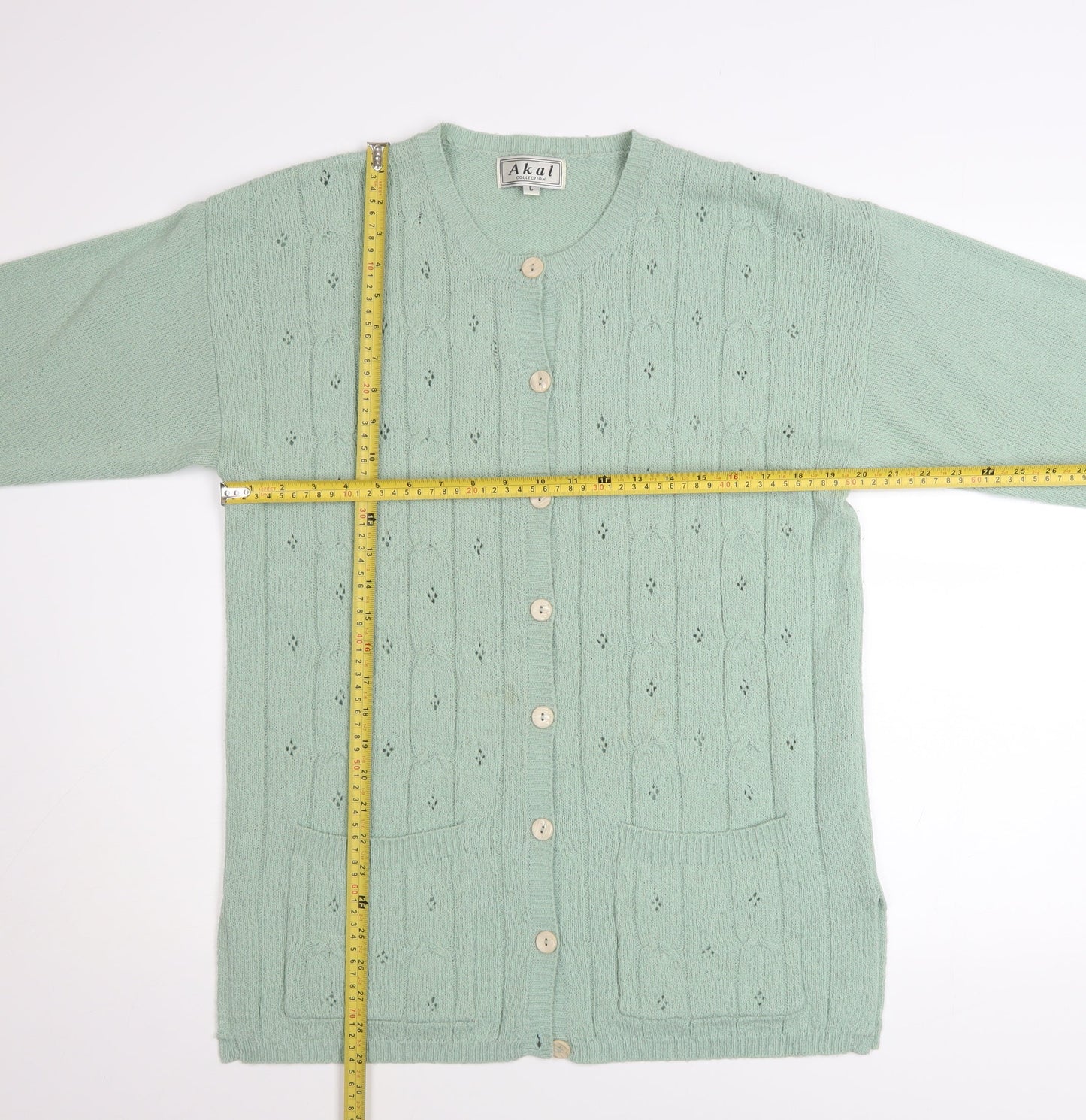Akal Collection Women’s Green Long Sleeve Acrylic Cardigan L